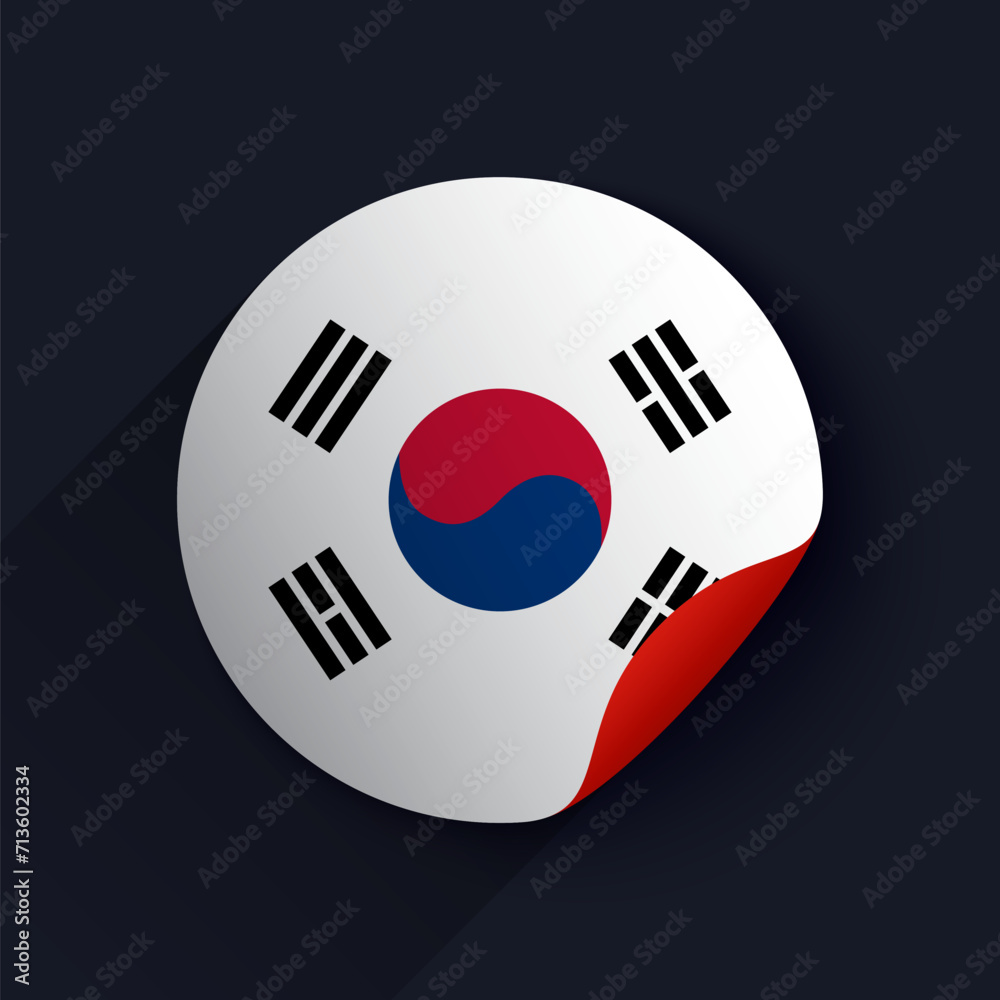 South Korea Flag Sticker Vector Illustration South Korea Flag Sticker Vector Illustration