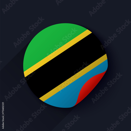 Free Download Tanzania Flag Sticker Vector Illustration - GFXLoad