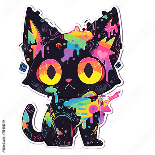 Anime hip-hop sticker,  background with a butterfly