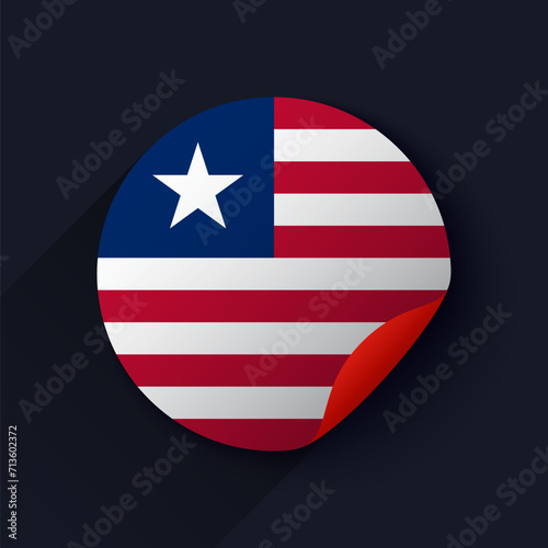 Free Download Liberia Flag Sticker Vector Illustration - GFXLoad