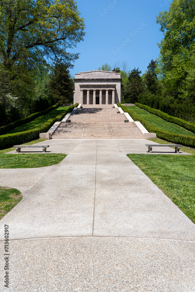 Hodgenville, Kentucky: Abraham Lincoln Birthplace National Historical Park. Memorial building built on the centennial of Lincoln's birth at the site of Lincoln family Sinking Spring Farm.