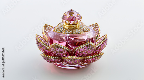 A pink lotus perfume bottle photo