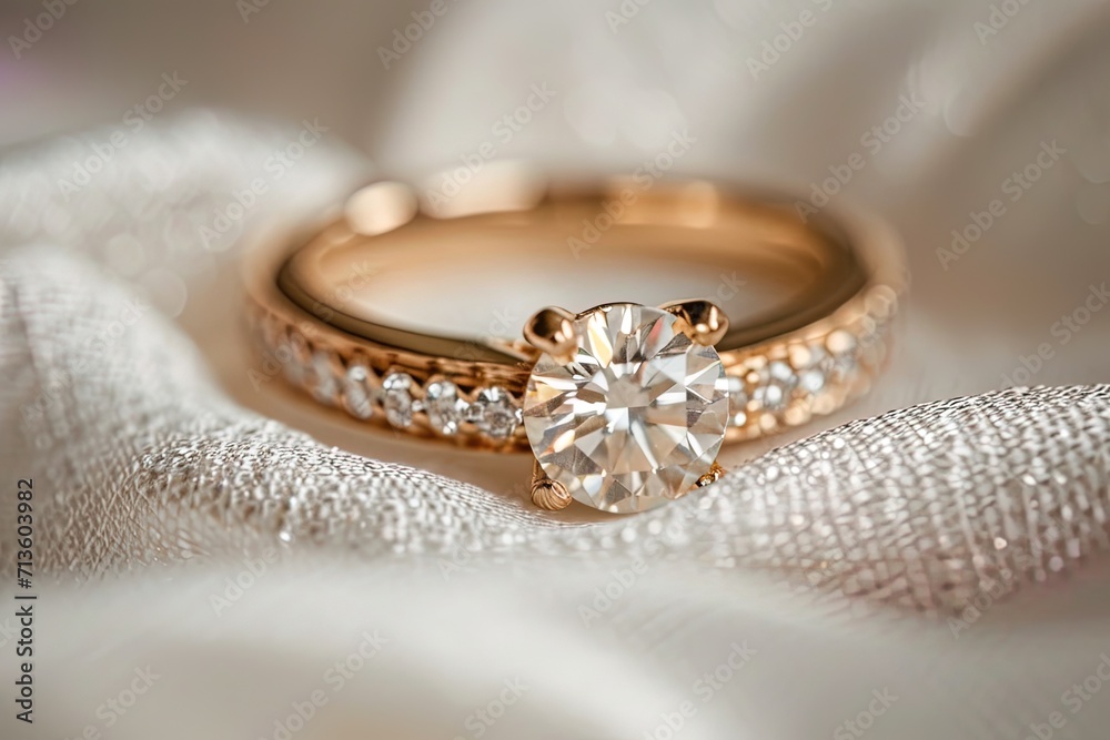 Close-up shot of a Wedding ring Close-up shot of a Wedding ring