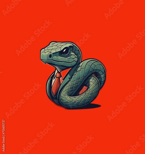  Chinese zodiac symbol of the Snake wearing a business suit photo