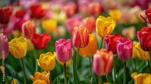 vibrant tulips in full bloom generative ai © Kelly
