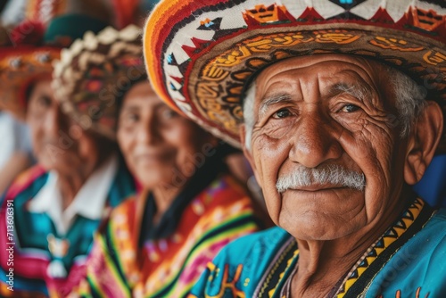 Mexican people in national clothes close up realistic detailed photography texture