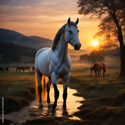 horse at sunset © Muhammad