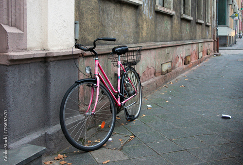 Pink Bicycle , The Old Town, Heidelberg, Baden-Württemberg, Germany
