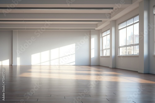 empty room with windows, wallpaper, background