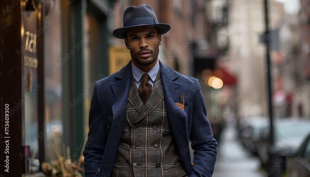 Showcase a sophisticated urban look for men, combining tailored pieces with a modern twist, AI Showcase a sophisticated urban look for men, combining tailored pieces with a modern twist, AI