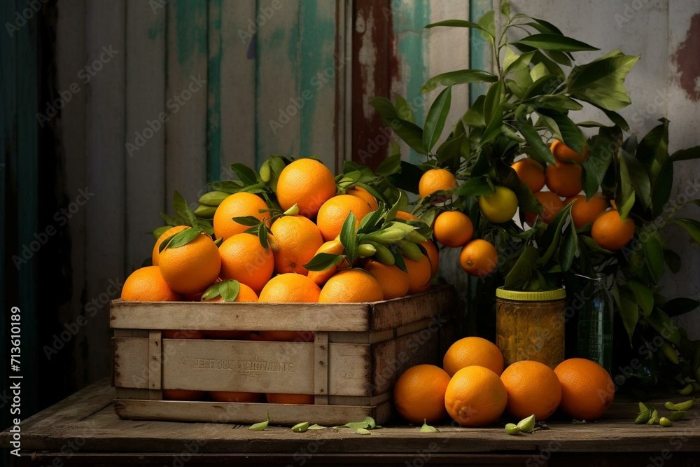 container, citrus drink and fresh produce. Generative AI