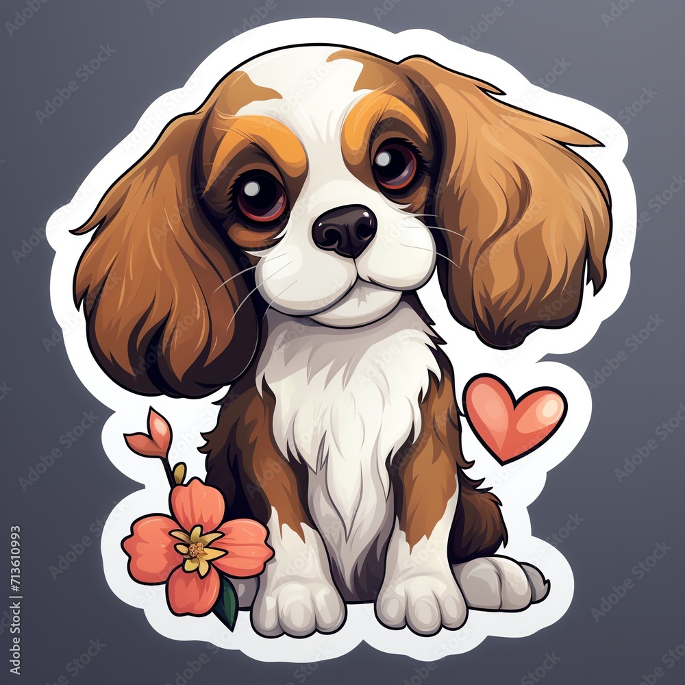 adorable dog illustration for valentine's day adorable dog illustration for valentine's day
