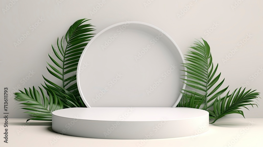 Minimal background. podium and white background for product presentation. 3d rendering illustration.