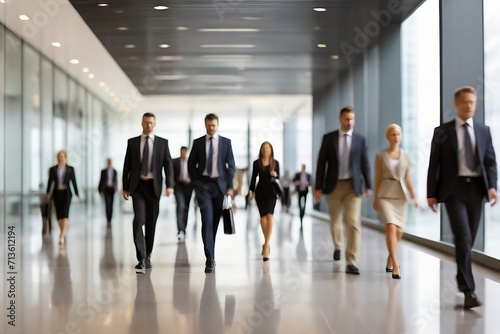 A group of business people walking in a corridor- ICM