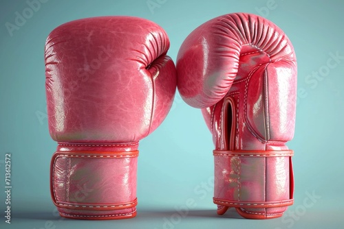 Stylish Pink boxing gloves on a light background. Concept of femininity in sports, fashionable athletic equipment, and the blend of style with function. © Jafree