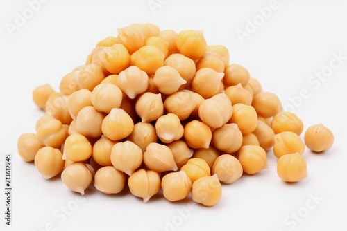 Chickpeas in a heap, isolated on white background, ideal for culinary and food concepts. Legumes. Superfood.
