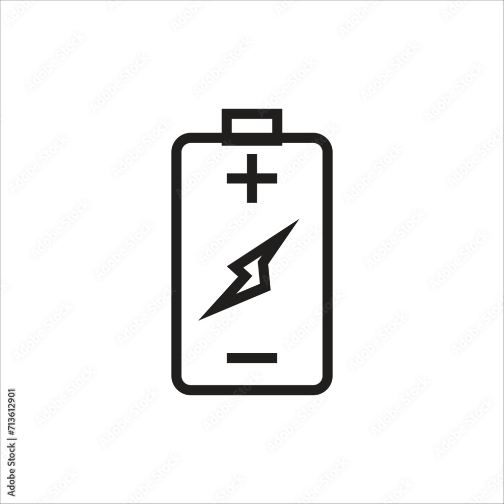 Obraz premium battery vector icon line template
