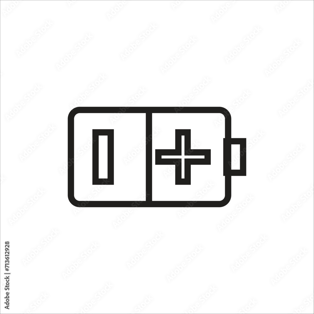 Obraz premium battery vector icon line template
