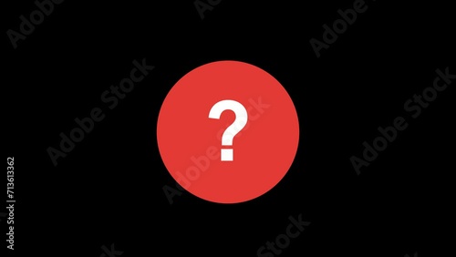 Question Mark Animation with transparent Background photo