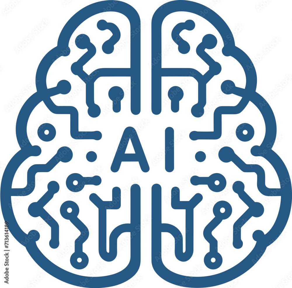 Artificial Intelligence AI Icon - Vector Artificial Intelligence AI Icon - Vector