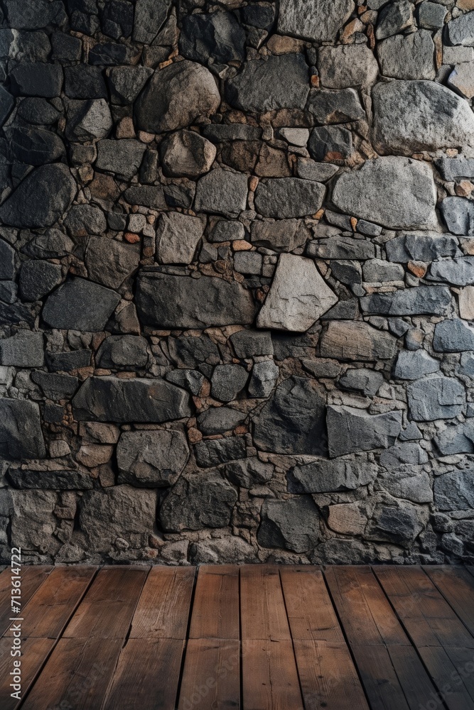 Stone Wall With Wooden Floor