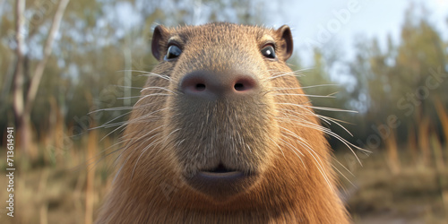 happy cute capybara, generative AI