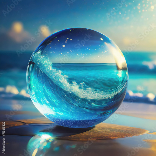 Ocean Reflected in a Crystal Ball photo