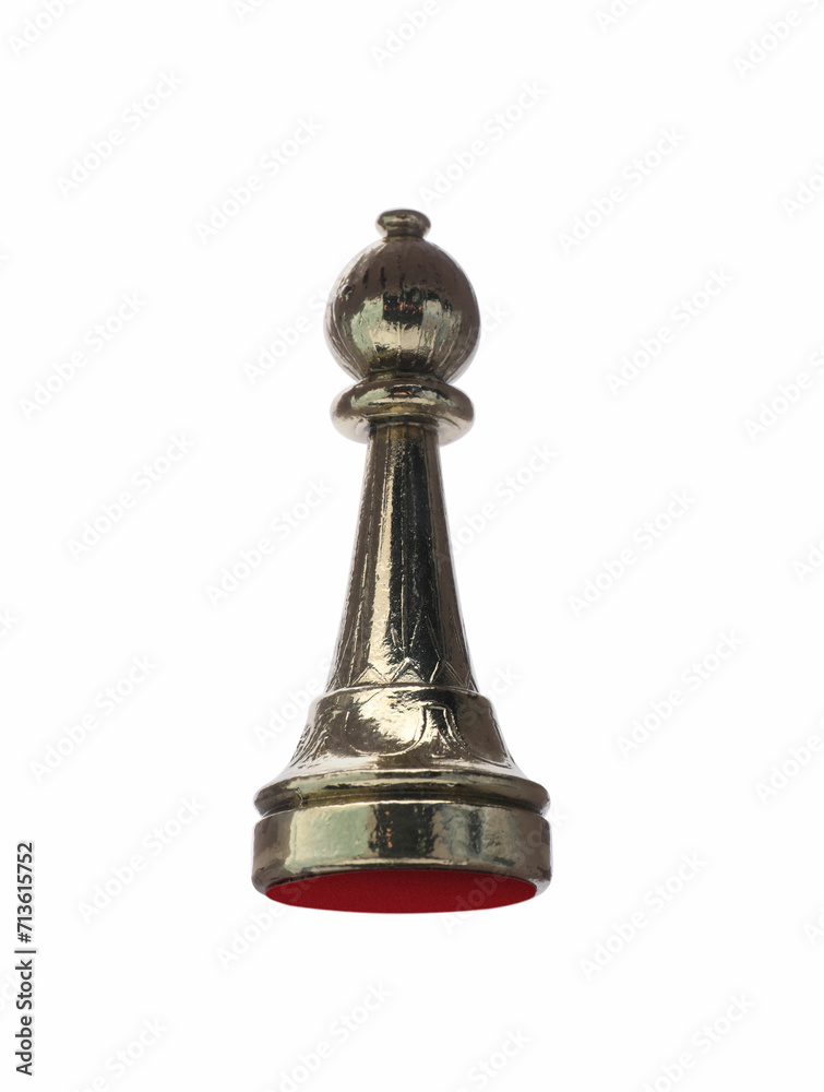 One golden chess bishop isolated on white One golden chess bishop isolated on white