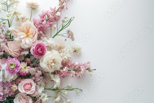 Pink and White Flower Bouquet on White Background © BrandwayArt