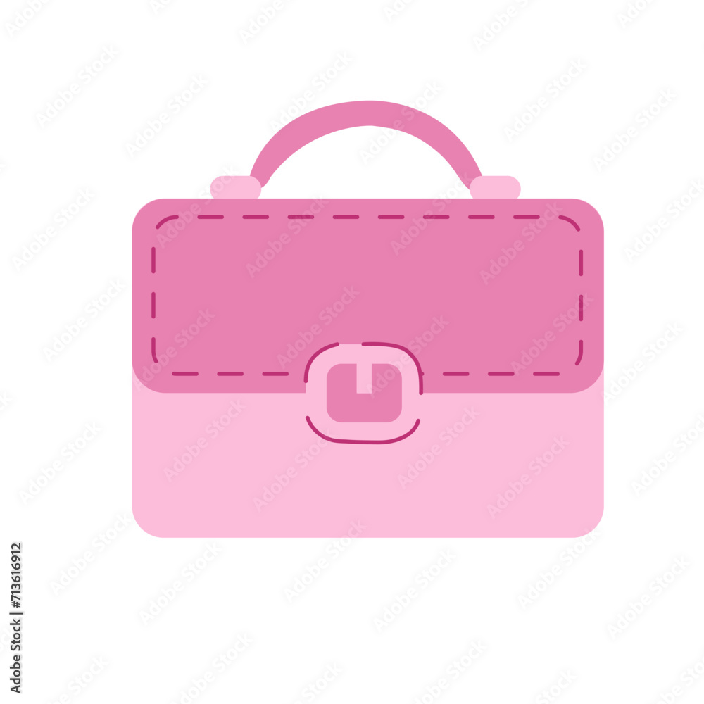 Pink handbag. Element of the spring summer look. Accessories for girls. Vector illustration. Pink handbag. Element of the spring summer look. Accessories for girls. Vector illustration.