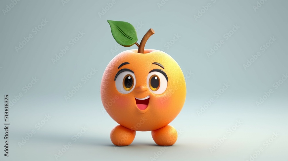 A cute cartoon each fruits character Ai Generative A cute cartoon each fruits character Ai Generative