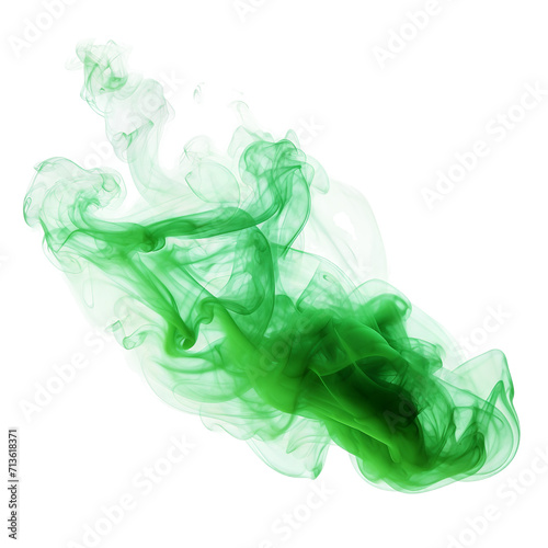 Transparent green smoke cloud isolated