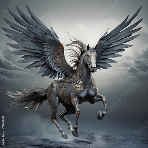 Mythical Winged Horse the legend that is Pegasus, immortal Greek Horse-God photo