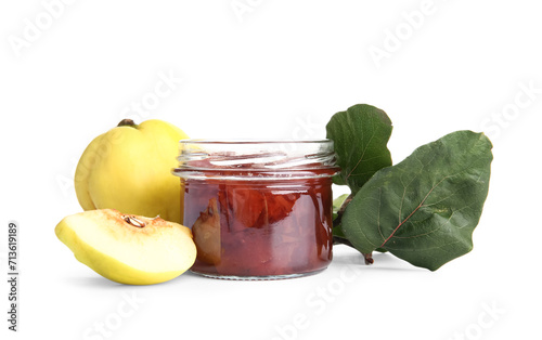 Homemade quince jam in glas...