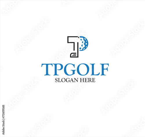 Initial t and p design logo ball golf  vector 