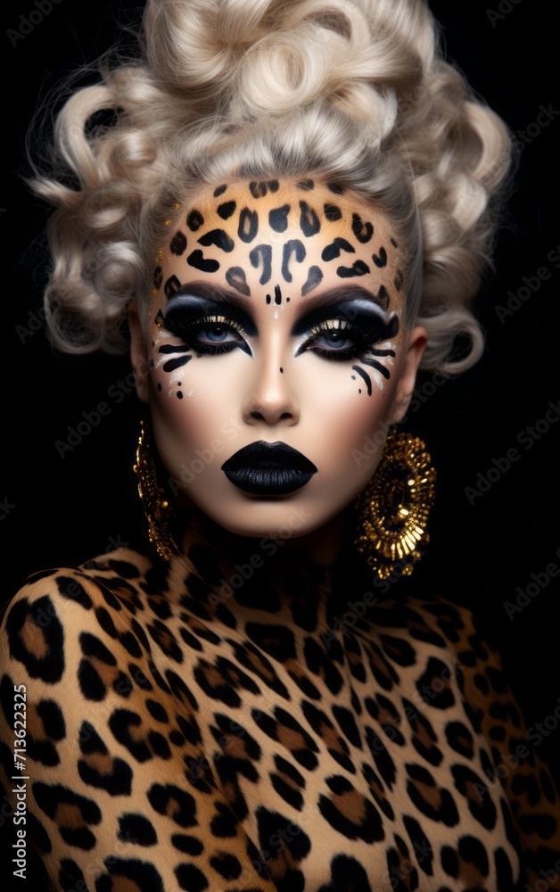 Creative leopard print makeup art