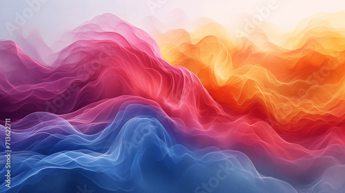  Abstract Colorful Wavy Landscape at Sunrise