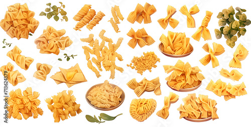 Watercolor pasta clipart for graphic resources