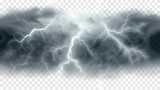 Lightning Strike and Thunder Clipart PNG isolated on Transparent Background