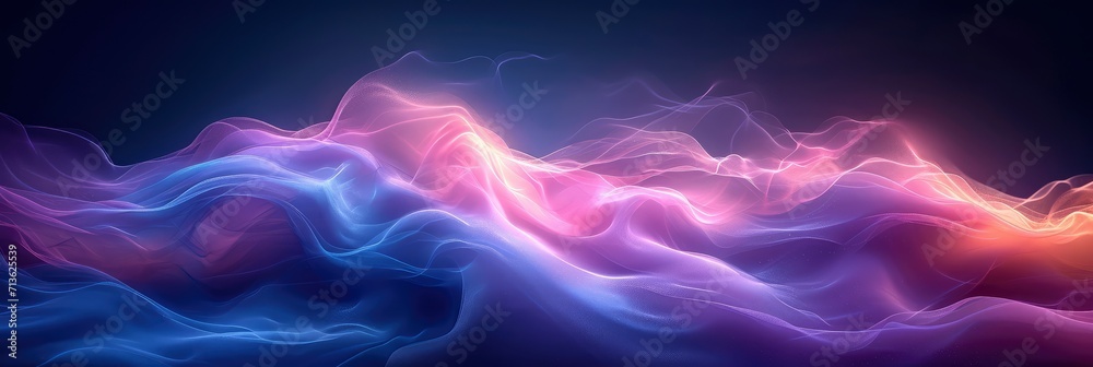 Abstract Blue Purple Color Wave Grainy Gradient, Background Image, Background For Banner, HD
