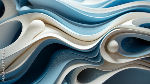 Dynamic Liquid Art: Vibrant 3D Waves and Flow in Blue - A Captivating Wallpaper backdrop with Colorful Patterns and Curves, generative AI