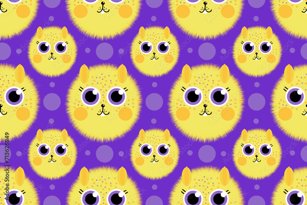 Cute, lovely, friendly, funny, adorable, nice, kawaii animal hamster. Seamless vector pattern for design and decoration.