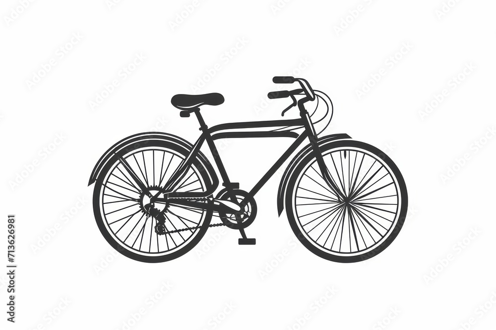 A sleek and efficient mode of transportation, the black and white bicycle is a versatile and classic vehicle that combines elements such as a sturdy wheel, frame, tire, spoke, fork, handlebar, saddle