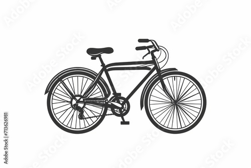 A sleek and efficient mode of transportation, the black and white bicycle is a versatile and classic vehicle that combines elements such as a sturdy wheel, frame, tire, spoke, fork, handlebar, saddle