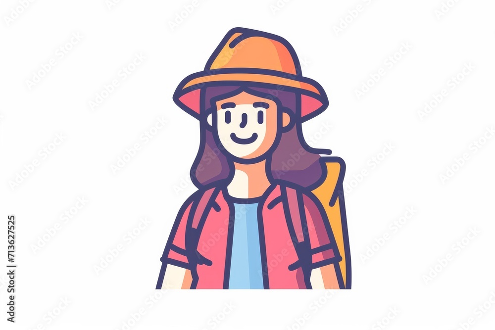 A whimsical cartoon of a stylish woman donning a chic hat, drawn with clipart-inspired lines and brought to life through playful illustration A whimsical cartoon of a stylish woman donning a chic hat, drawn with clipart-inspired lines and brought to life through playful illustration