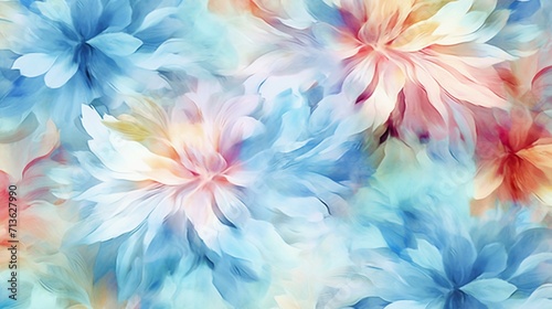 allover pattern digital design textile print floral Ai Generative photo