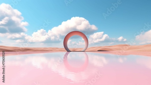 render Abstract panoramic background Surreal scenery Ai Generative