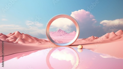 render Abstract panoramic background Surreal scenery Ai Generative