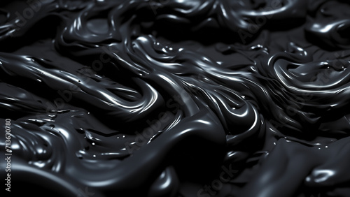 Black smooth slime background - Generative AI