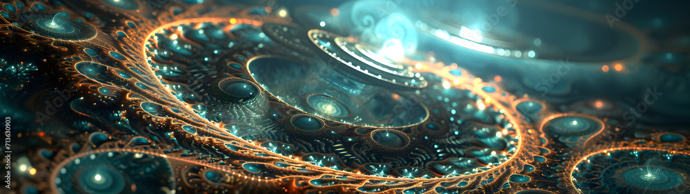 A mesmerizing display of luminous fractals, merging art and technology in a captivating abstract form